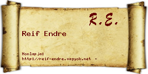 Reif Endre névjegykártya